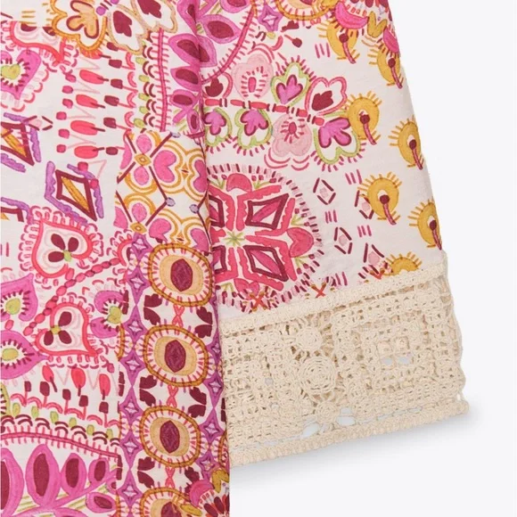 Zara Medium Patchwork Blouse Top - Picture 2 of 16